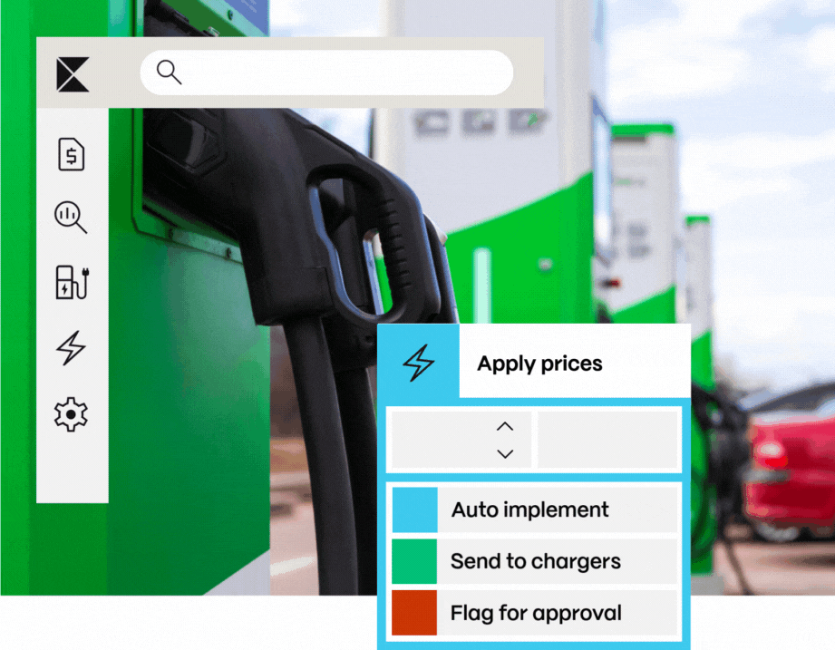 EV charger Pricing. direct control send prices straight to EV chargers